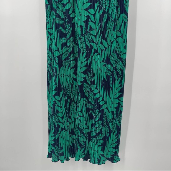 BANANA REPUBLIC Dress Travel Coastal Tropical Leaf Print Racerback Maxi Midi Med - Picture 7 of 11
